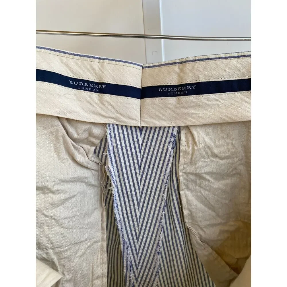 Burberry mens Seersucker Blue White pants trousers US 32 Reg (32x32)